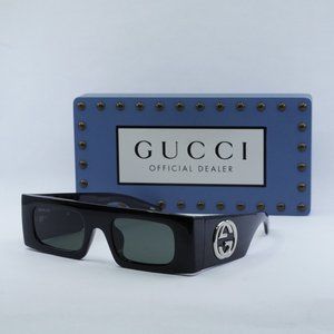 Gucci GG1646S 001 Rectangle Sunglasses - Black/Grey